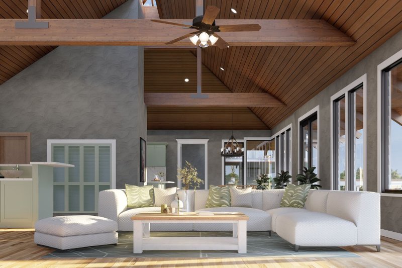 Dream House Plan - Interior - Family Room 1 for Southern House Plan #17-559 - 2 bed, 2.5 bath