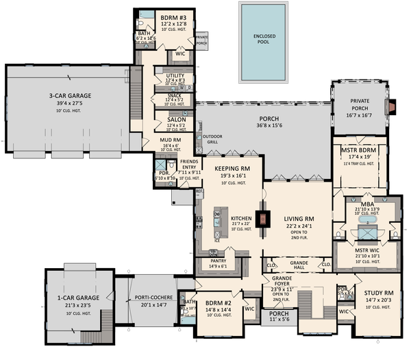 Country Floor Plan - Main Floor Plan #1081-40