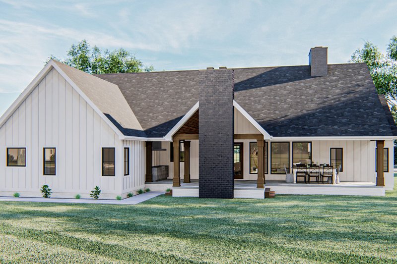 Dream House Plan - Exterior - Rear Elevation for Modern House Plan #455-300 - 4 bed, 2.5 bath