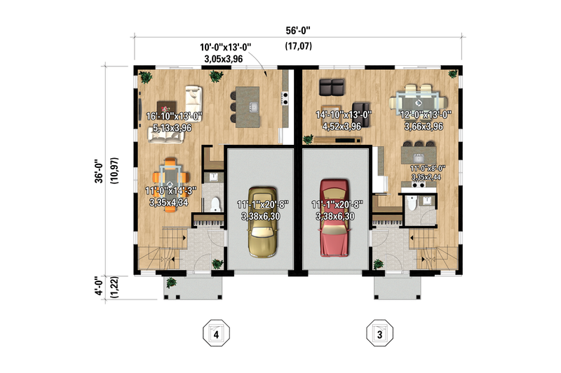 Architectural House Design - Floor Plan - Main Floor for Farmhouse House Plan #25-5000 - 7 bed, 2 bath