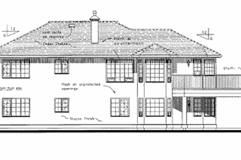 House Design - Exterior - Rear Elevation for European House Plan #18-223 - 3 bed, 2 bath