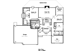 Floor Plan - Main Floor for Traditional House Plan #312-251 - 3 bed, 2 bath