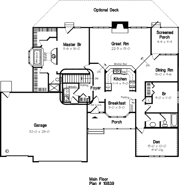 Traditional Floor Plan - Main Floor Plan #312-251