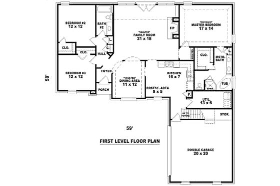 Floor Plan - Main Floor for Traditional House Plan #81-13761 - 3 bed, 2 bath