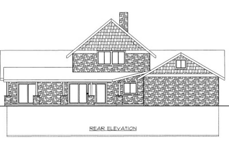 Architectural House Design - Exterior - Rear Elevation for Bungalow House Plan #117-669 - 4 bed, 3.5 bath