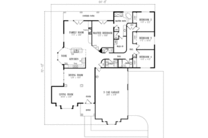 Floor Plan - Main Floor for Adobe / Southwestern House Plan #1-566 - 4 bed, 2.5 bath