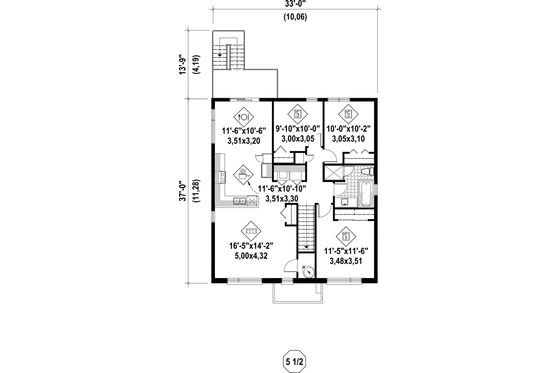 Floor Plan - Upper Floor for Contemporary House Plan #25-4548 - 9 bed, 3 bath