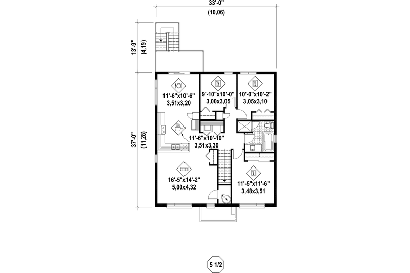 Architectural House Design - Floor Plan - Upper Floor for Contemporary House Plan #25-4548 - 9 bed, 3 bath
