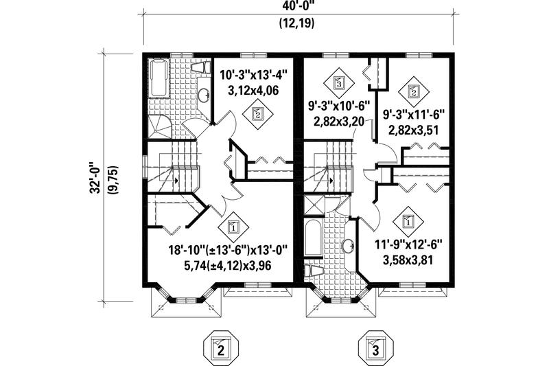 House Design - Floor Plan - Upper Floor for Traditional House Plan #25-4519 - 5 bed, 2 bath