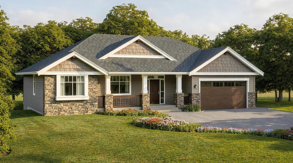 Exterior - Front Elevation 2 for Craftsman House Plan #1100-108 - 3 bed, 2 bath