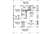 Country Style House Plan - 2 Beds 2 Baths 1020 Sq/Ft Plan #21-480 