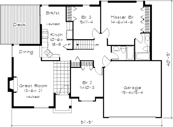 Country Floor Plan - Main Floor Plan #320-380