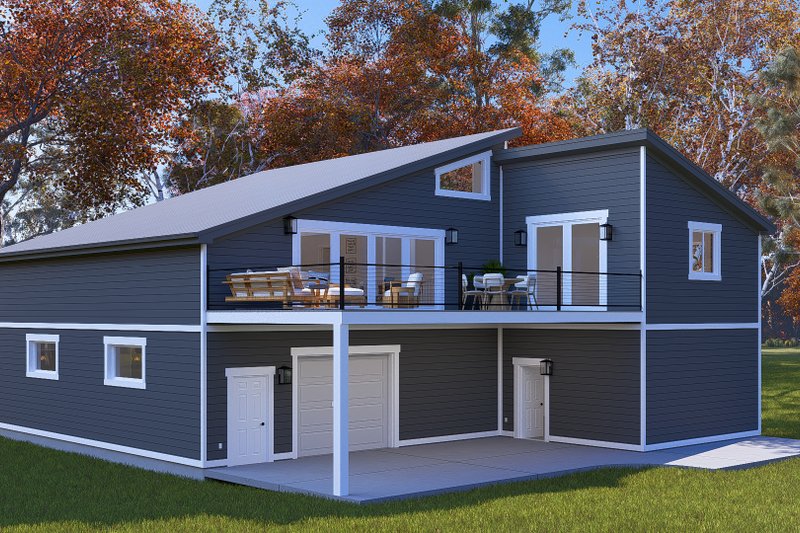 House Design - Exterior - Rear Elevation for Modern House Plan #1060-329 - 2 bed, 2.5 bath