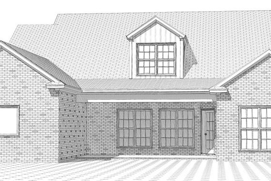 Exterior - Rear Elevation for European House Plan #63-316 - 4 bed, 3 bath