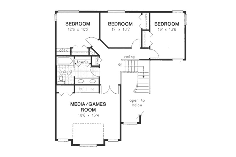 Home Plan - Floor Plan - Upper Floor for European House Plan #18-241 - 4 bed, 2.5 bath