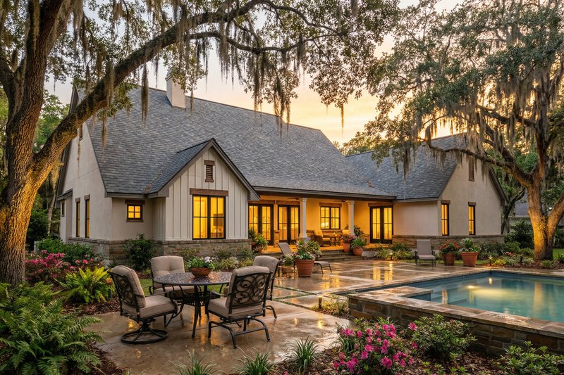 House Design - Exterior - Rear Elevation 1 for Farmhouse House Plan #120-297 - 4 bed, 3.5 bath