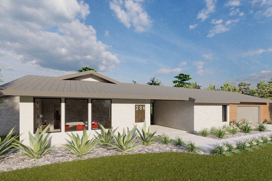 Exterior - Front Elevation 4 for Modern House Plan #449-15 - 3 bed, 3.5 bath