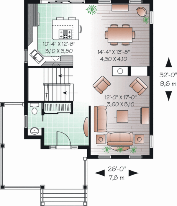 House Plan Design - Country Floor Plan - Main Floor Plan #23-2250