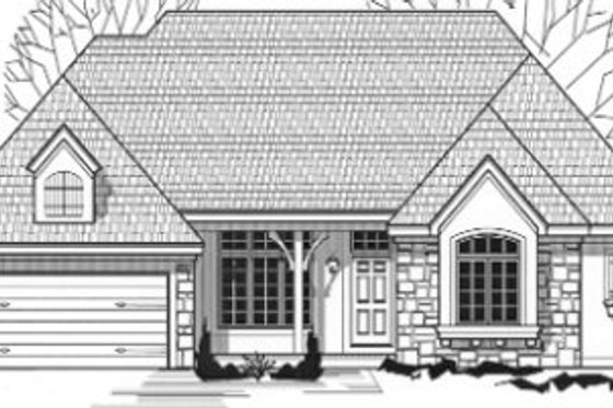 Exterior - Front Elevation for Ranch House Plan #67-778 - 3 bed, 3 bath