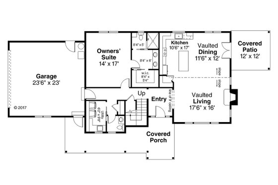 Floor Plan - Main Floor for Country House Plan #124-1090 - 3 bed, 2.5 bath
