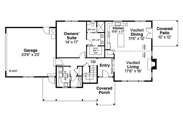 Country Floor Plan - Main Floor Plan #124-1090