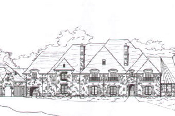Exterior - Front Elevation for European House Plan #141-247 - 5 bed, 7.5 bath
