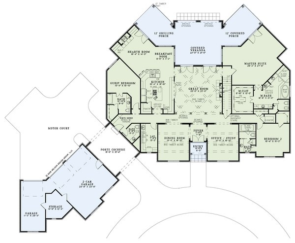 Dream House Plan - Traditional Floor Plan - Main Floor Plan #17-3321