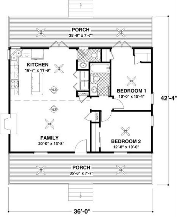 House Plan Design - Cottage Floor Plan - Main Floor Plan #56-547