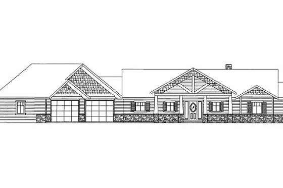Exterior - Front Elevation 3 for Craftsman House Plan #117-769 - 6 bed, 4.5 bath