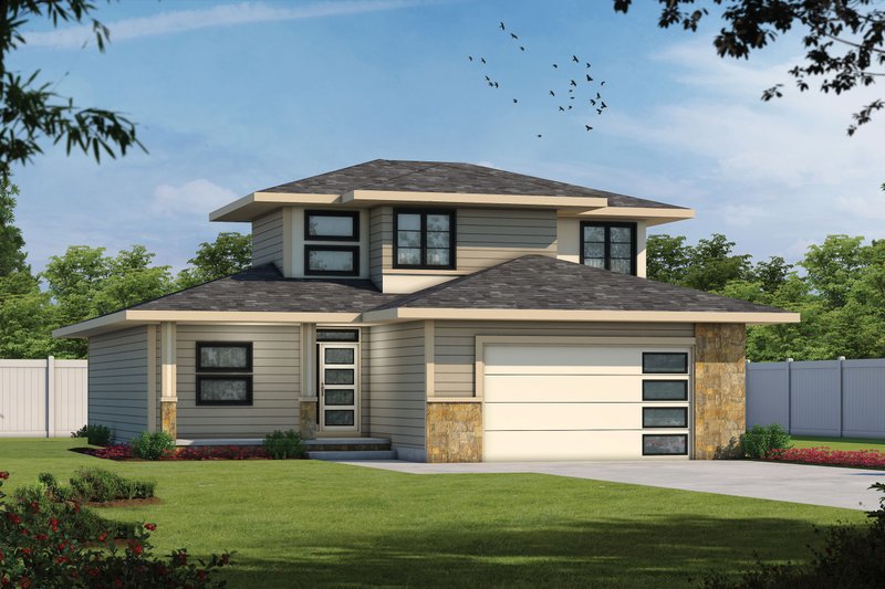 Architectural House Design - Contemporary Exterior - Front Elevation Plan #20-2483