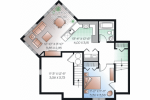Floor Plan - Lower Floor for Country House Plan #23-2192 - 4 bed, 2.5 bath