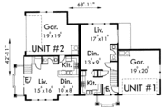 Traditional Style House Plan - 2 Beds 2.5 Baths 2517 Sq/Ft Plan #303-393 