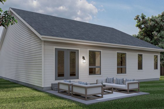 Exterior - Rear Elevation for Traditional House Plan #455-225 - 3 bed, 2 bath