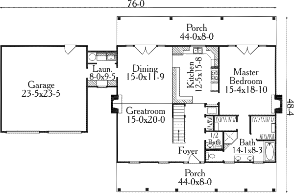 Country Floor Plan - Main Floor Plan #406-229