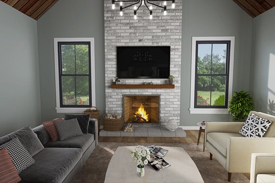 Interior - Family Room 1 for Contemporary House Plan #48-1037 - 3 bed, 3.5 bath