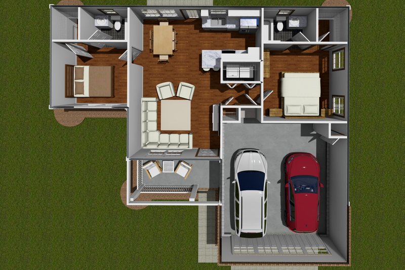 Dream House Plan - Floor Plan - Main Floor for Traditional House Plan #513-2053 - 2 bed, 2 bath