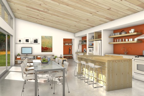 Interior - Family Room for Modern House Plan #497-57 - 3 bed, 2 bath