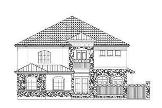 Exterior - Front Elevation for European House Plan #411-868 - 3 bed, 3.5 bath
