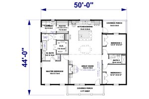 Floor Plan - Lower Floor for Farmhouse House Plan #44-270 - 3 bed, 2 bath