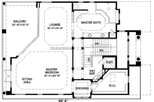 Floor Plan - Upper Floor for Mediterranean House Plan #27-218 - 4 bed, 3 bath