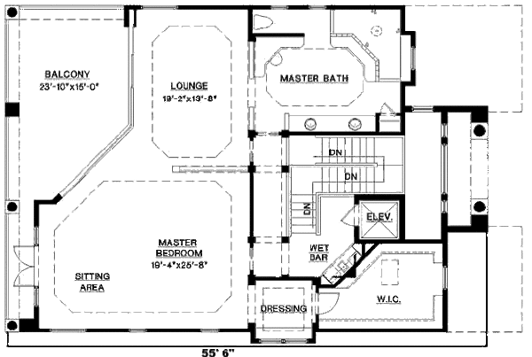 Mediterranean Floor Plan - Upper Floor Plan #27-218