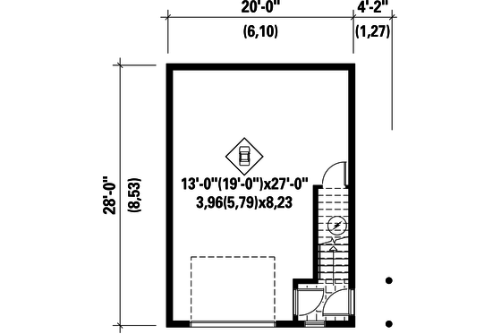 Floor Plan - Main Floor for Country House Plan #25-4438, 0 bath