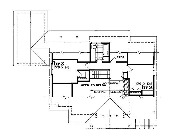 Cottage Floor Plan - Upper Floor Plan #47-104