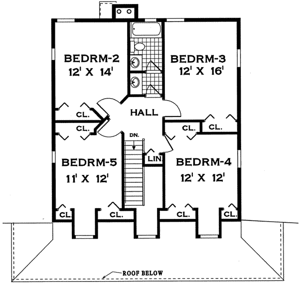 Architectural House Design - Southern Floor Plan - Upper Floor Plan #3-216