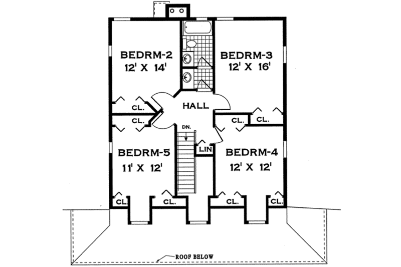 House Plan Design - Floor Plan - Upper Floor for Southern House Plan #3-216 - 5 bed, 2.5 bath