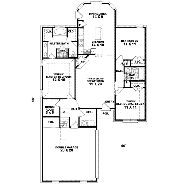 Traditional Floor Plan - Main Floor Plan #81-521