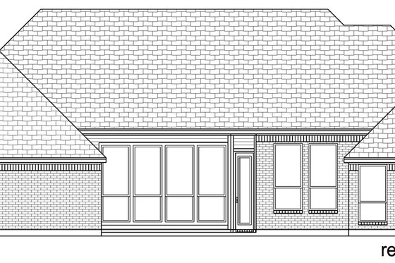 Exterior - Rear Elevation for European House Plan #84-593 - 3 bed, 3 bath