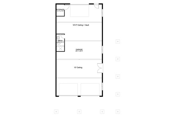 Floor Plan - Main Floor for Barndominium House Plan #1060-95 - 2 bed, 2 bath