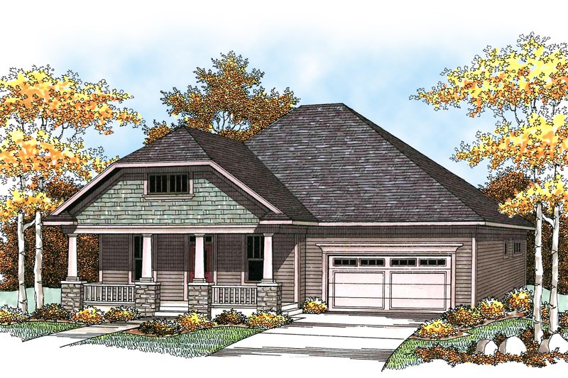 Home Plan - Craftsman Exterior - Front Elevation Plan #70-916