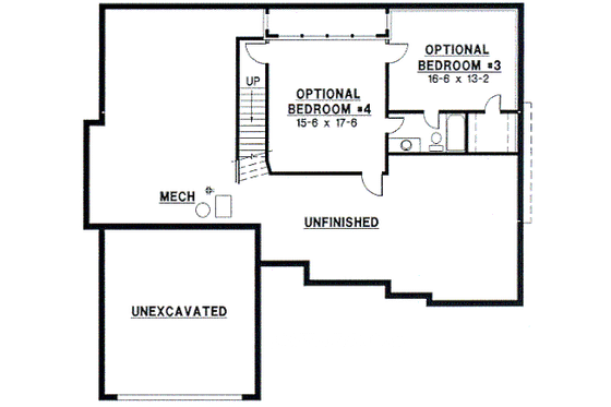 Floor Plan - Lower Floor for Traditional House Plan #67-251 - 4 bed, 3 bath